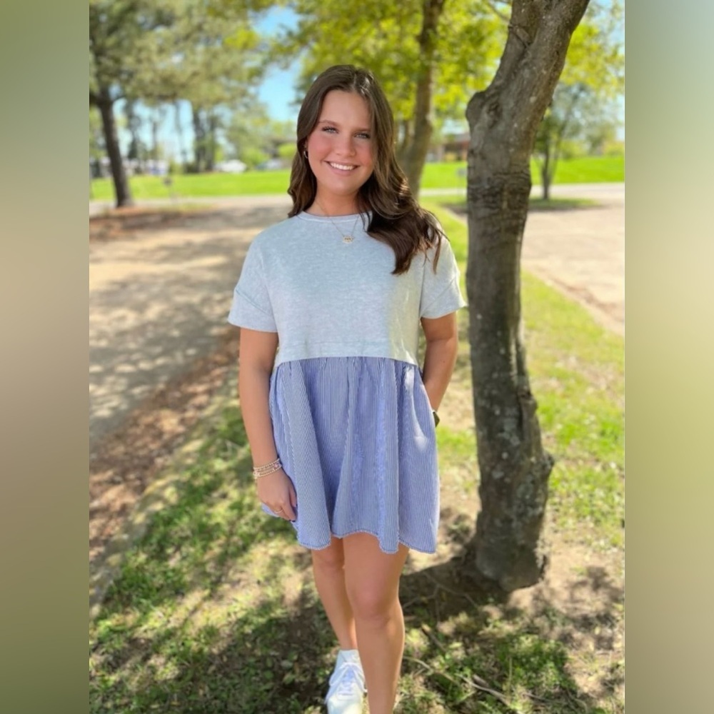 Bucket List Striped Contrast Color-Block Mini Dre… - image 7